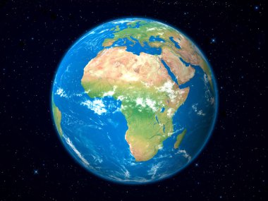 Earth Model from Space: Africa View clipart