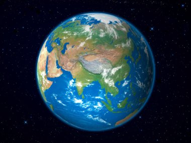 Earth Model from Space: Asia View clipart