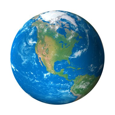 Earth Model from Space: North America View clipart
