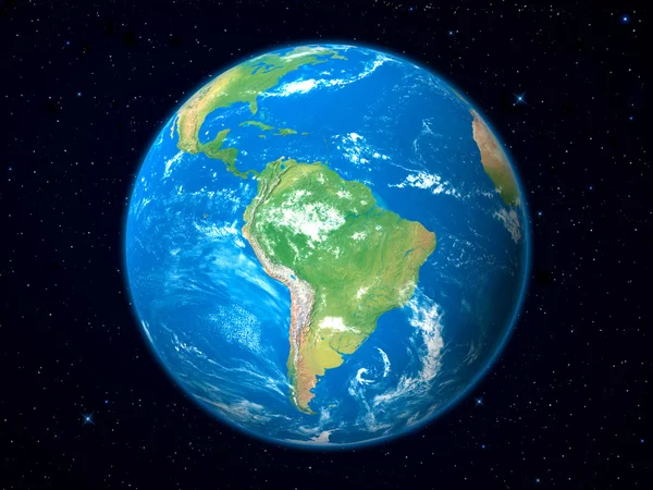 Jorden modell från rymden: Sydamerika Visa — Stockfoto