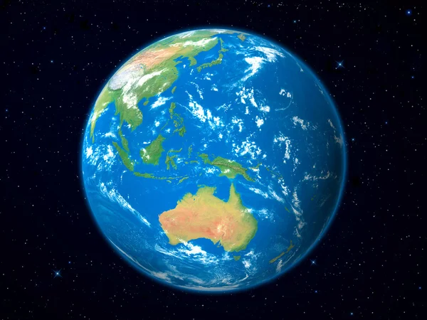 Модель Земли из космоса: Вид на Австралию — стоковое фото