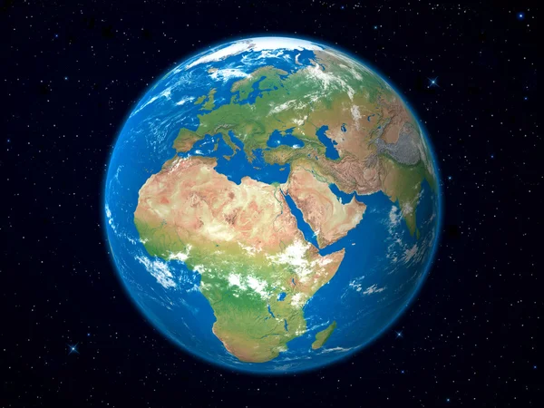 Модель Земли из космоса: Вид на Европу — стоковое фото