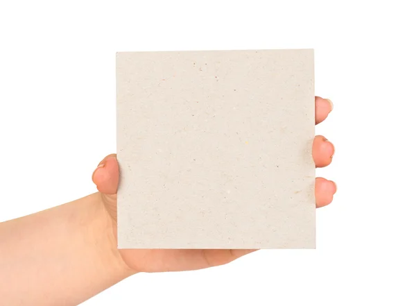 Weißes Papier in der Hand Stockbild