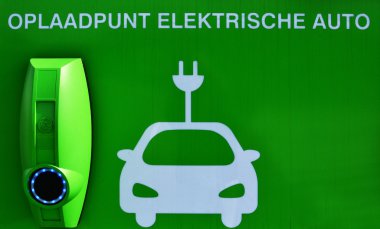 Charge point for electric cars. clipart