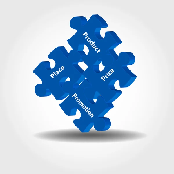 Pièces de puzzle marketing — Image vectorielle