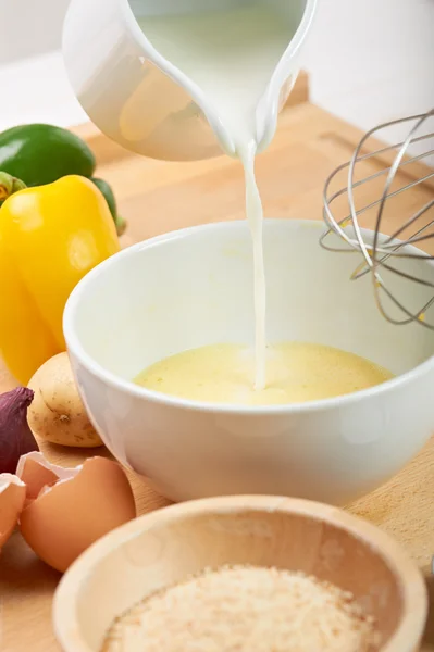 Příprava omelety — Stock fotografie
