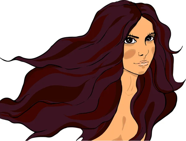 stock vector Girl with long hair. Vector