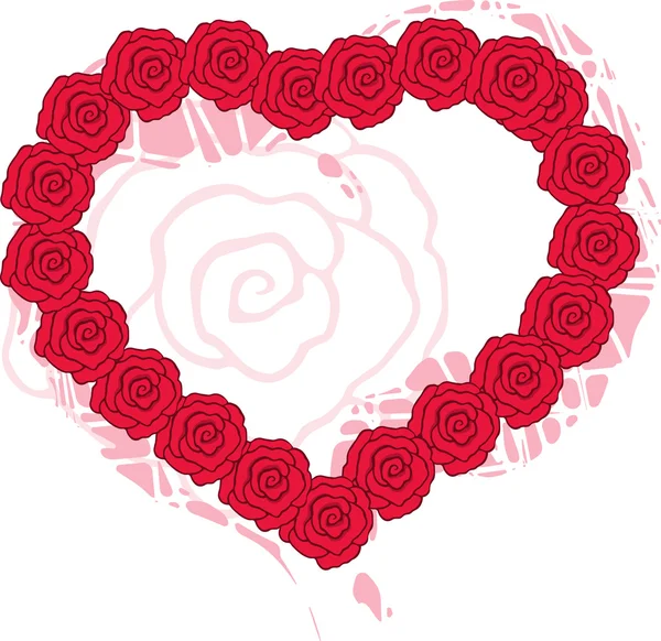 红玫瑰之心。矢量 — 图库矢量图片