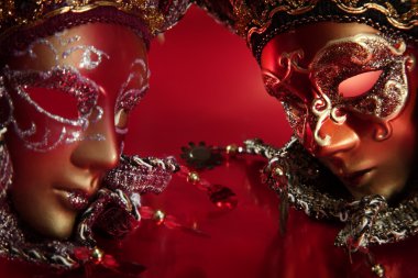 Ornate carnival masks clipart