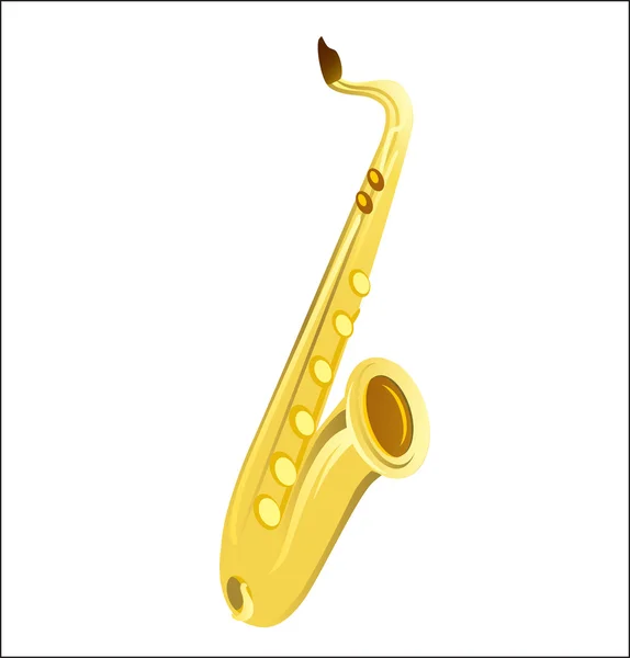 Saxophone gold vector illustration — Stock Vector