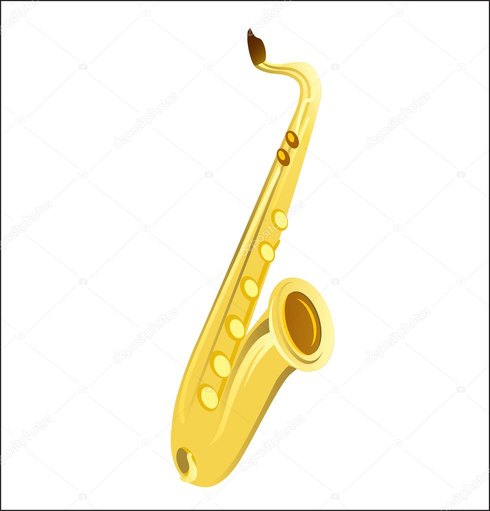 Saxophone gold vector illustration