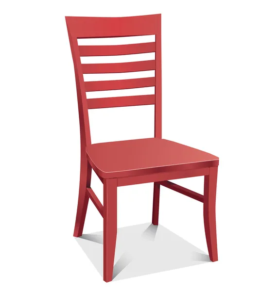 Sandalye kırmızı klasik detaylı vektör illüstrasyonu — Stok Vektör
