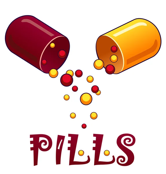 Pilules illustration vectorielle de dessin animé — Image vectorielle
