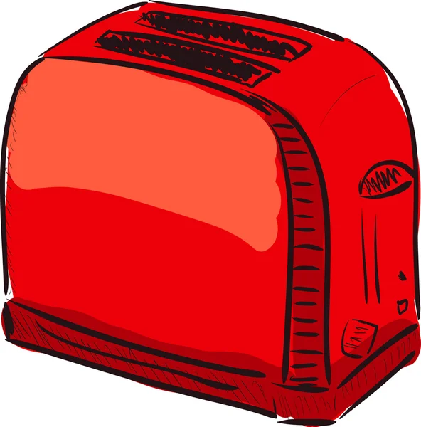Grille-pain dessin animé rouge illustration vectorielle — Image vectorielle