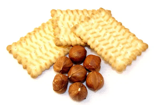 Hazelnuts and biscuits party — Stock Photo, Image