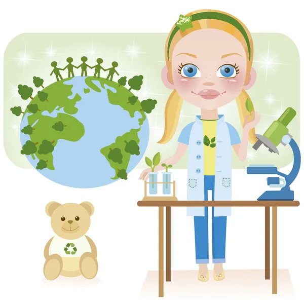 Imma be ecologist (biologist) — Stock Vector