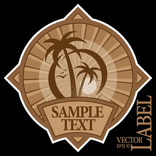 Tropická pláž popisek — Stockový vektor