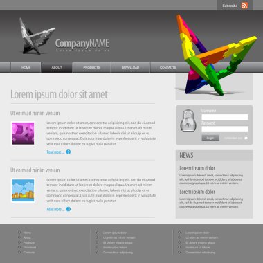 Gray Website Template 960 Grid. clipart