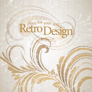 vintage tasarımı için Retro çiçekli parlak arka plan