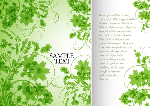 Fond vert floral — Image vectorielle