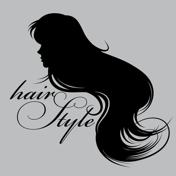 Kvinnligt huvud siluett, frisyr design — Stock vektor