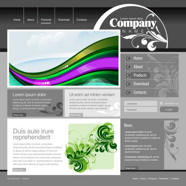 gri Web sitesi şablonu 960 grid.