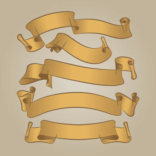 Set von Gold-Vektor-Bändern — Stockvektor