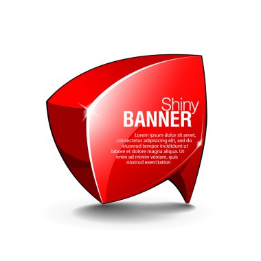 Abstract Shiny Glass Banner Red clipart