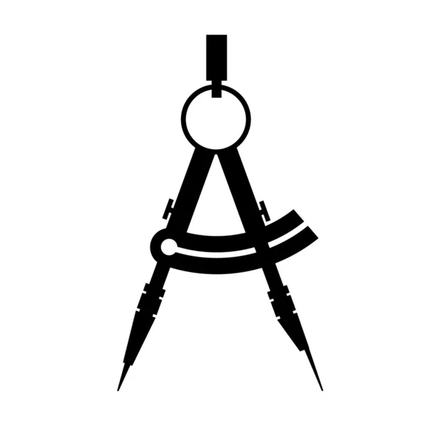 Bussola. icona bianco e nero vettoriale illustrazione — Vettoriale Stock