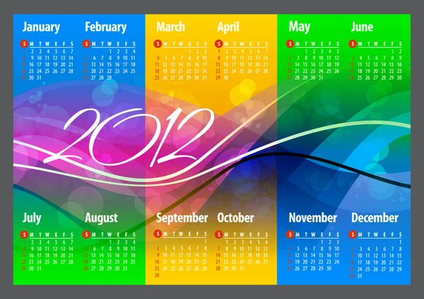 Calendario 2012. Ilustración vectorial — Vector de stock