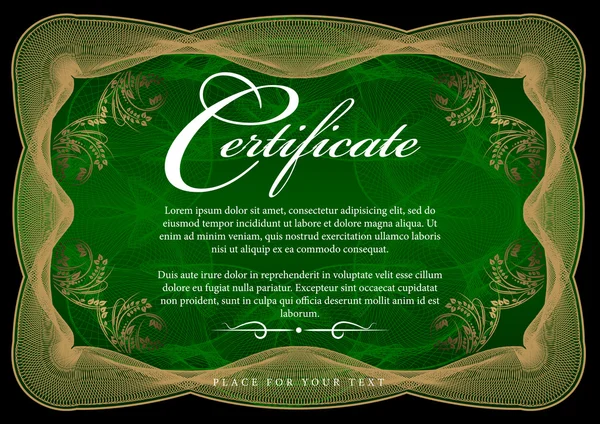 Certificado de oro. Vector — Archivo Imágenes Vectoriales