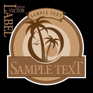 Tropical Beach Label clipart