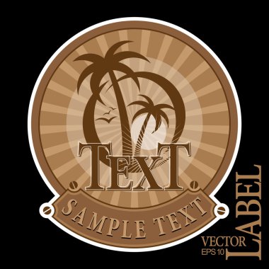 Tropical Beach Label clipart