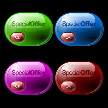 Abstract Shiny Glass Banner Red, green, blue clipart