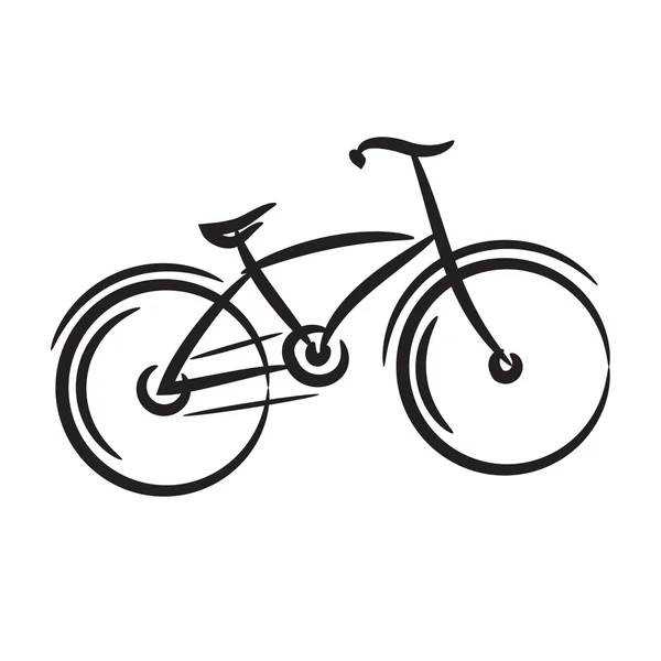 En bicicleta. dibujo a mano alzada — Archivo Imágenes Vectoriales