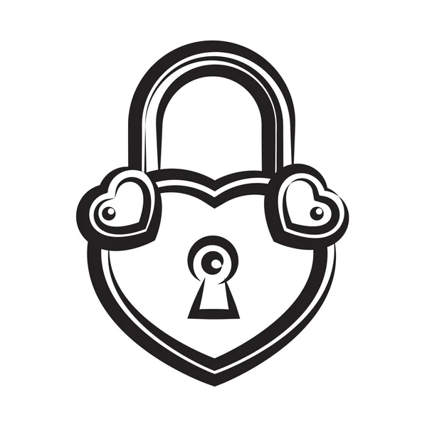 Icona serratura a forma di cuore. serratura chiusa — Vettoriale Stock