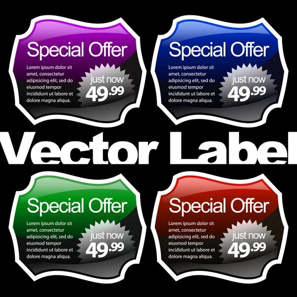 Multicolored glossy label — Stock Vector