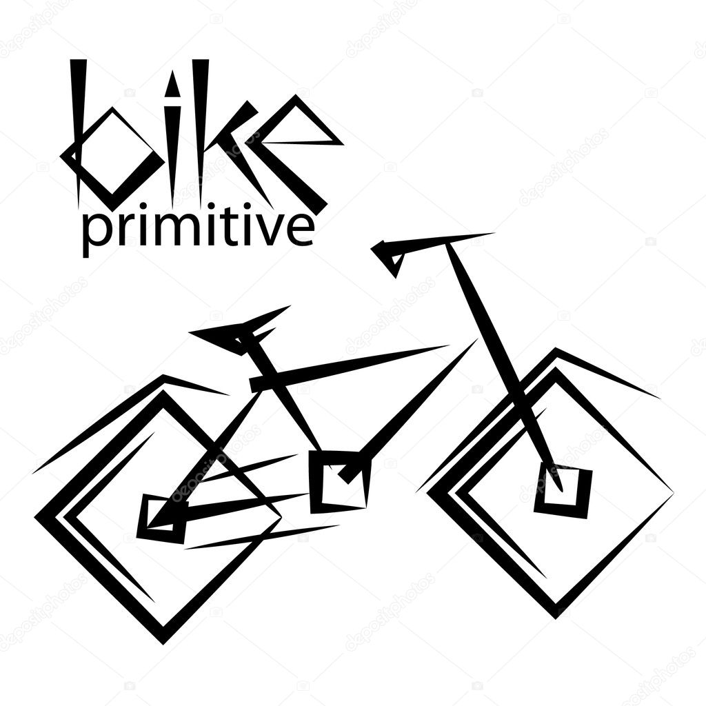 Bike primitive. freehand drawing