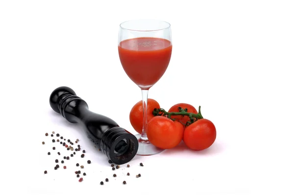Tomato juice with pepper — Stock Photo, Image