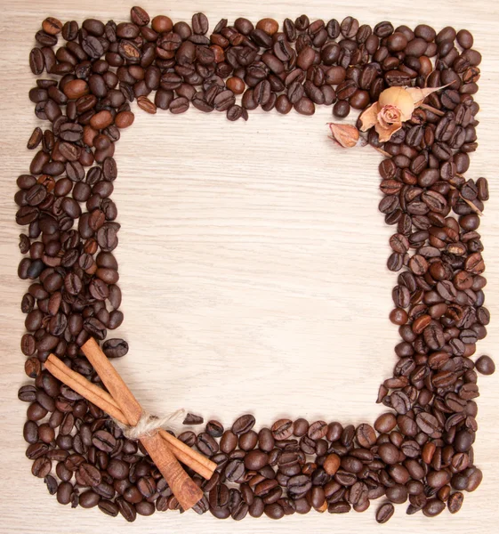 Nice coffee frame with flower maked from arabice
