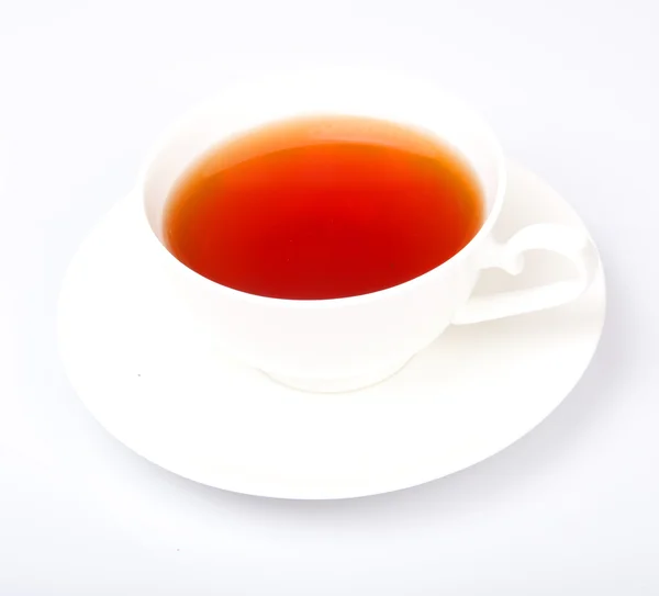 Bílý šálek černý indický čaj — Stock fotografie