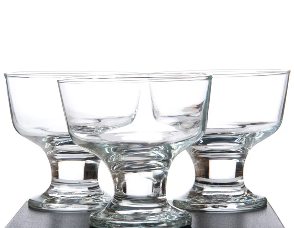 Tre tomma glas isolerade på vit — Stockfoto