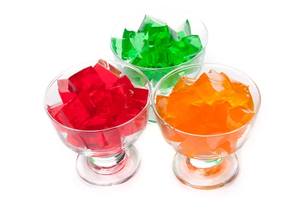 Färgglada gelé i ett glas — Stockfoto
