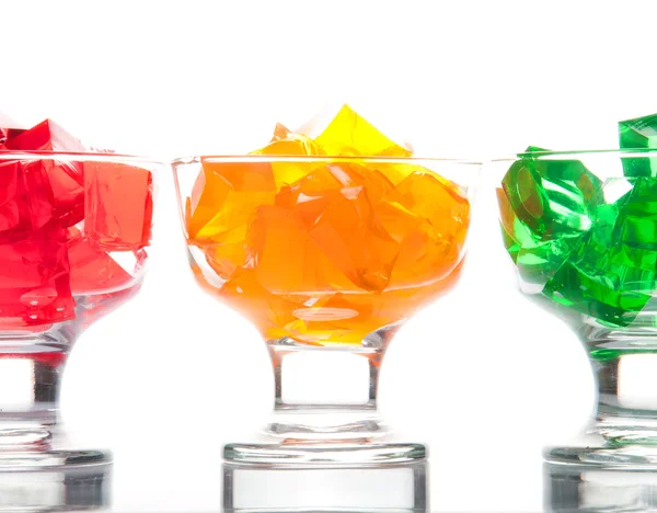 Kolorowe galaretki w szklance — Zdjęcie stockowe