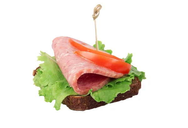Otwórz kanapki z salami — Zdjęcie stockowe