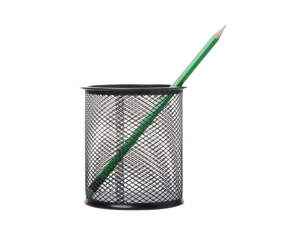 Colour pencils in black holder — Stock Photo, Image