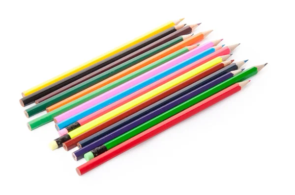 Colour pencils in black holder — Stock Photo, Image