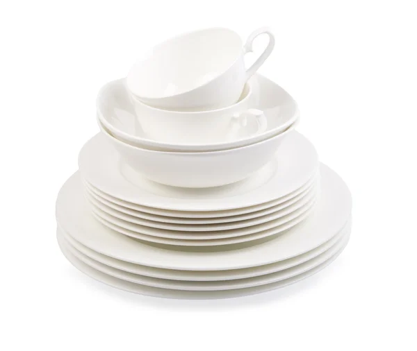 Porcelain plate isolated on white — Stock Photo, Image