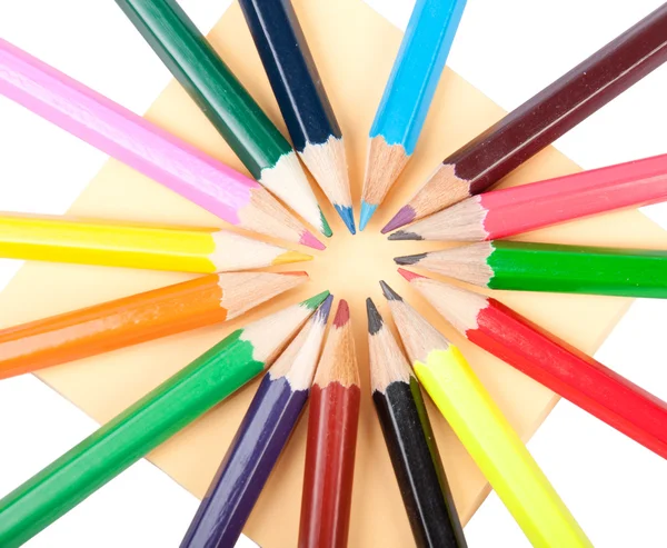 Colour pencils in circle — Stock Photo, Image