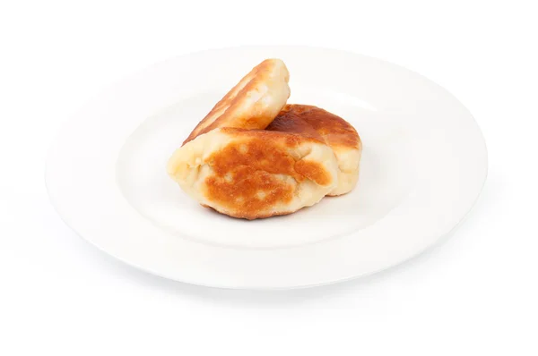 Zelfgemaakte patty taarten geïsoleerd op een witte — Stockfoto